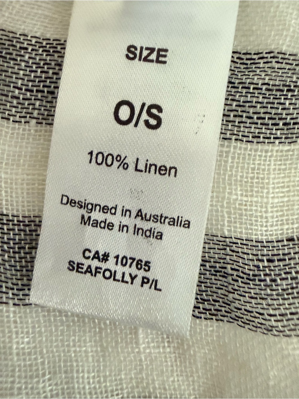 Seafolly 100% Linen Striped Tassel Beach Cover Up Kaftan O/S - Picture 8 of 8